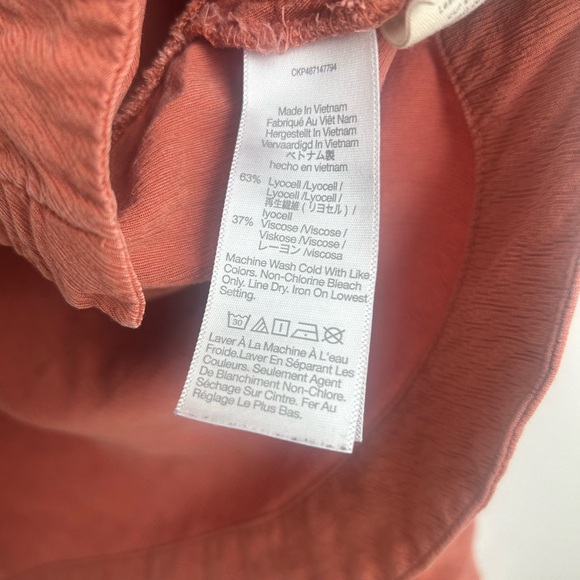 Madewell Lusterweave Hartfield Button Down Orange Blouse - Large - Picture 4 of 6